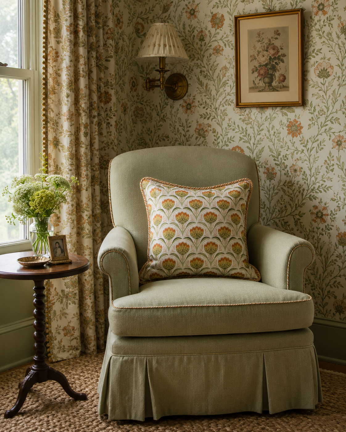 Nouveau Floral Pillow