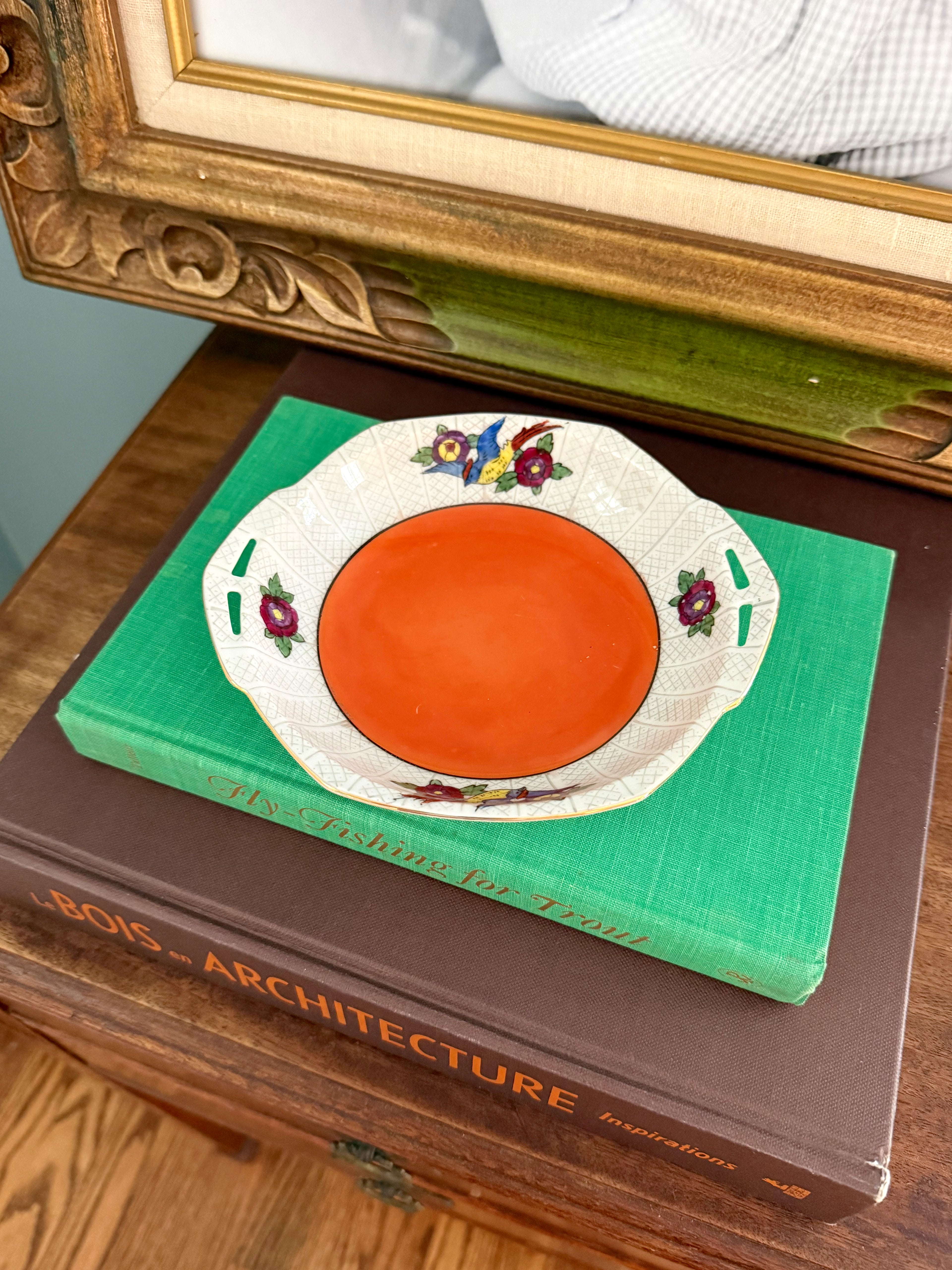Vintage Floral Orange Small Dish