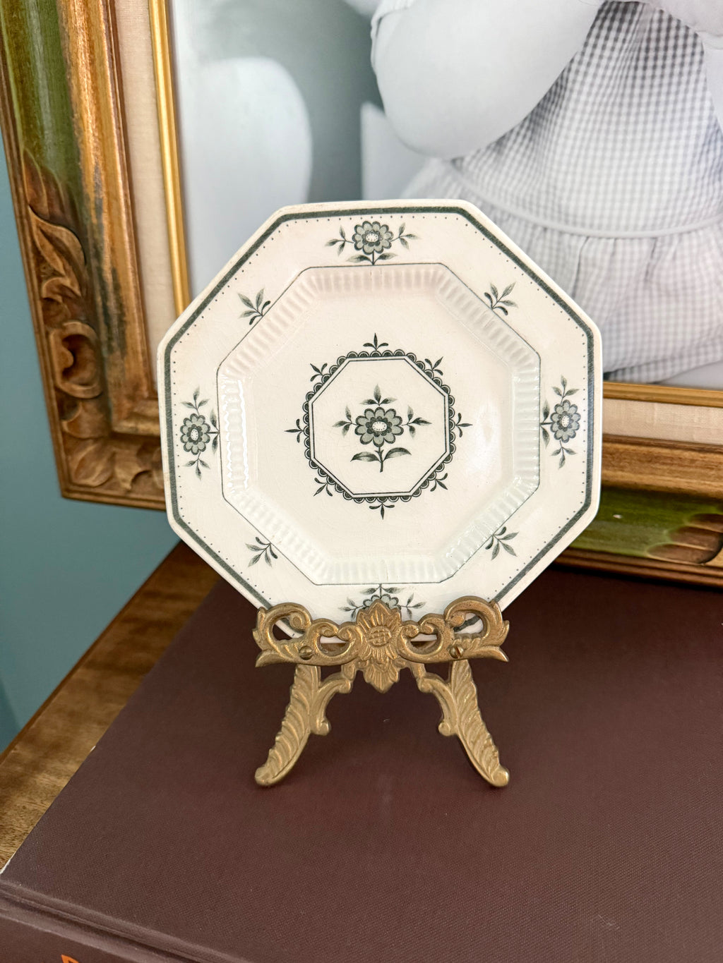 Green Floral Plate