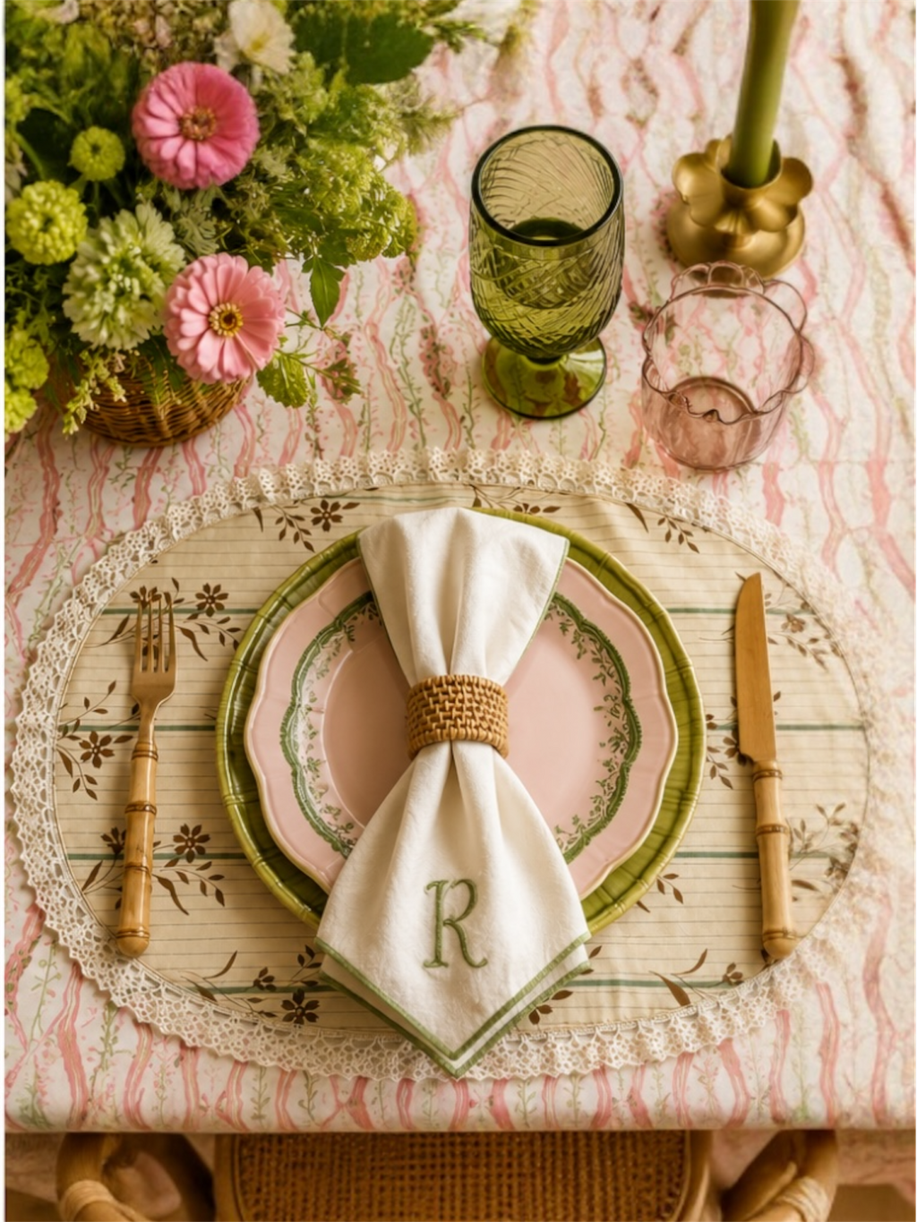 Vintage Floral Placemats - Set of 3