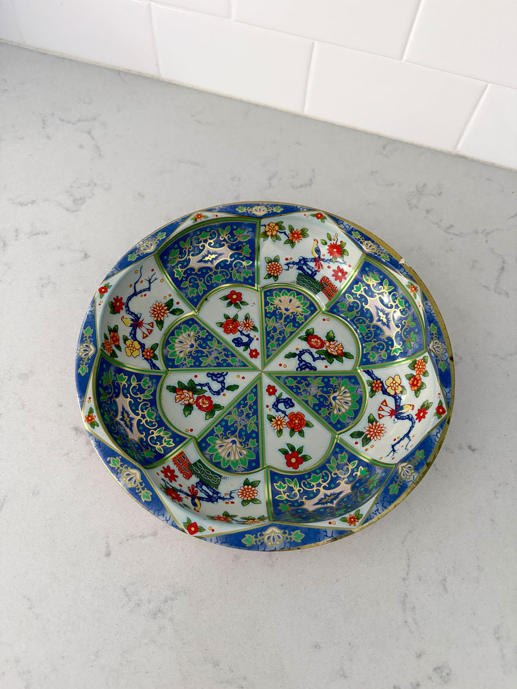 Vintage Enamel Printed Bowl