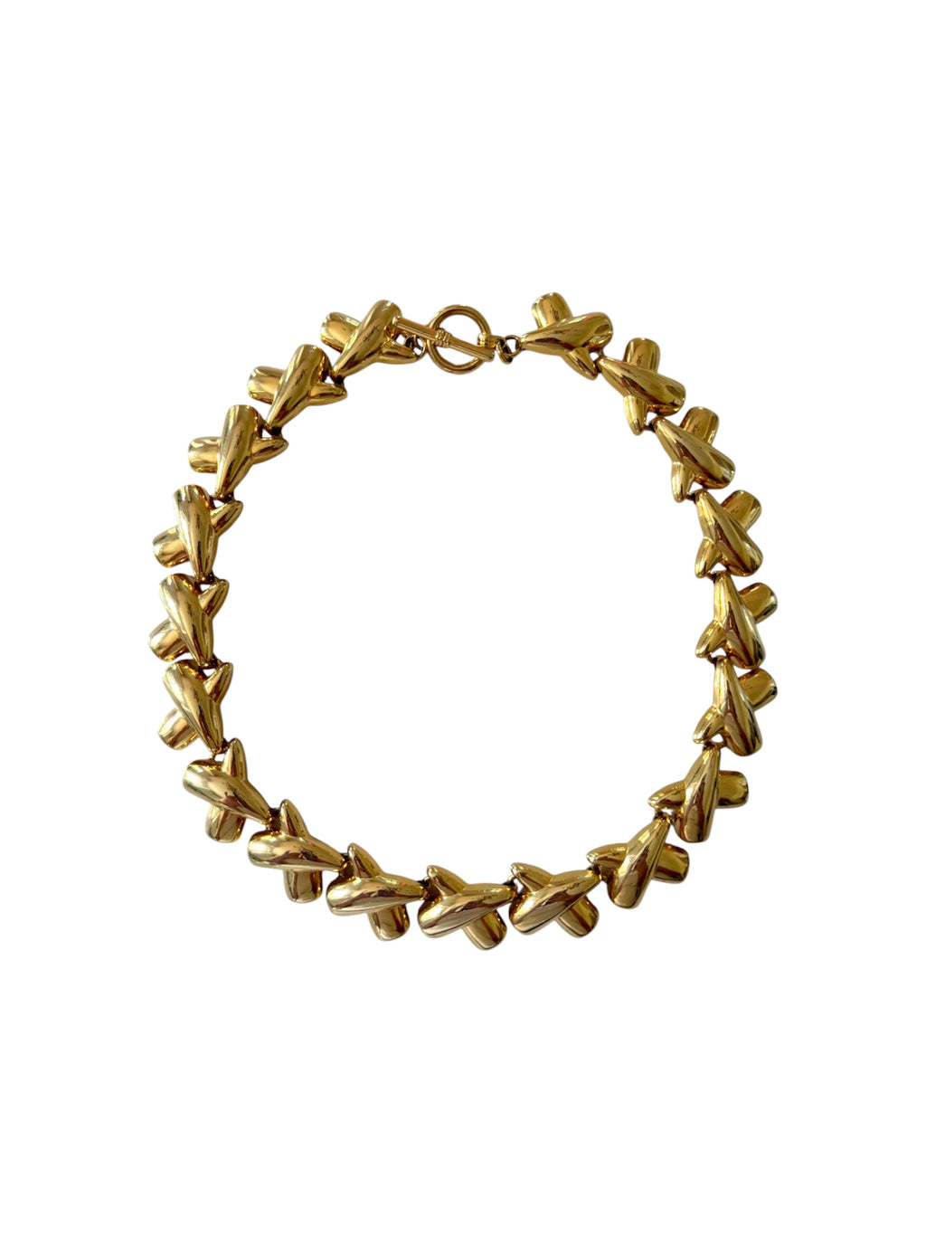 Vintage Gold Criss Cross Necklace