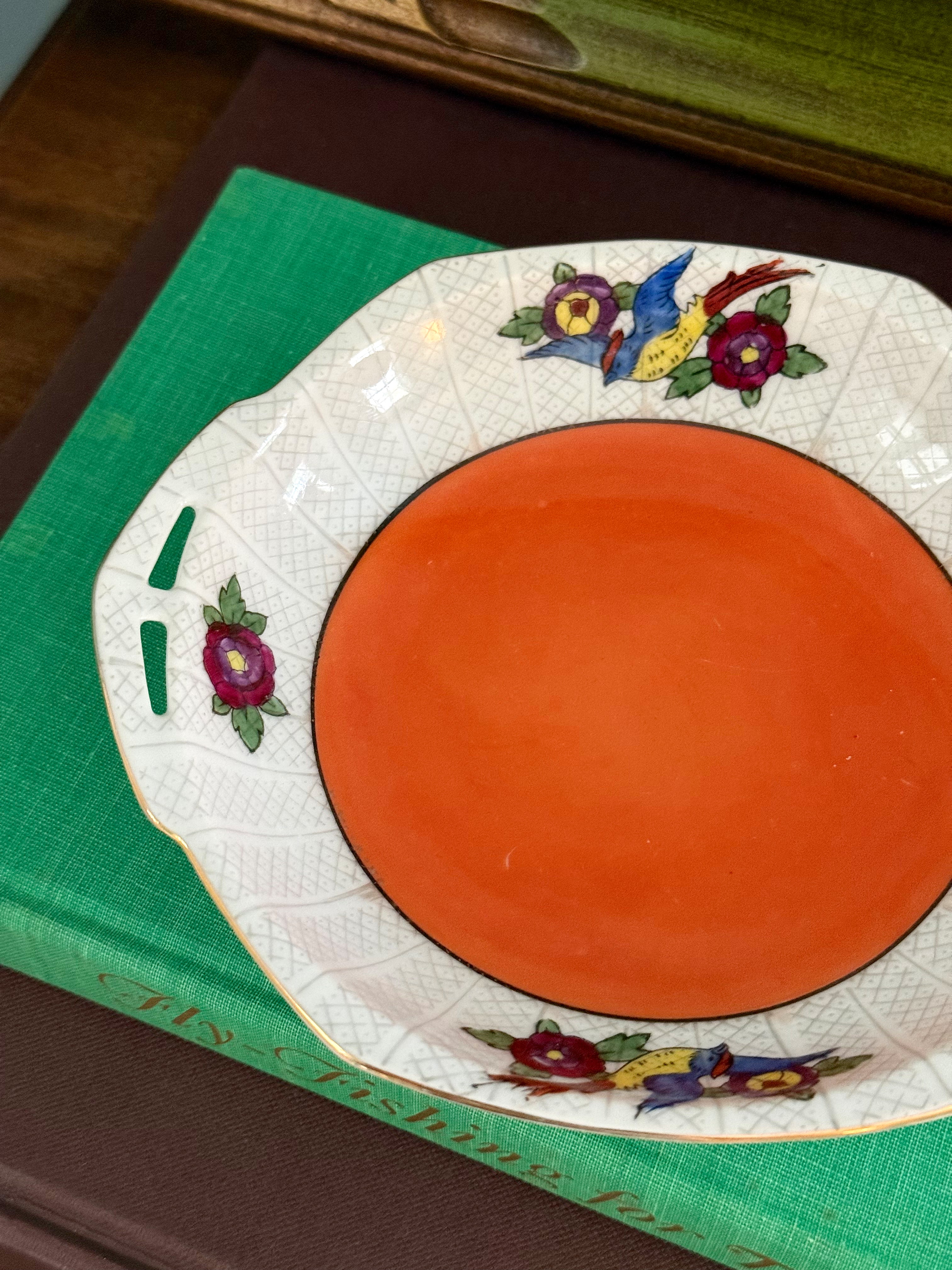 Vintage Floral Orange Small Dish