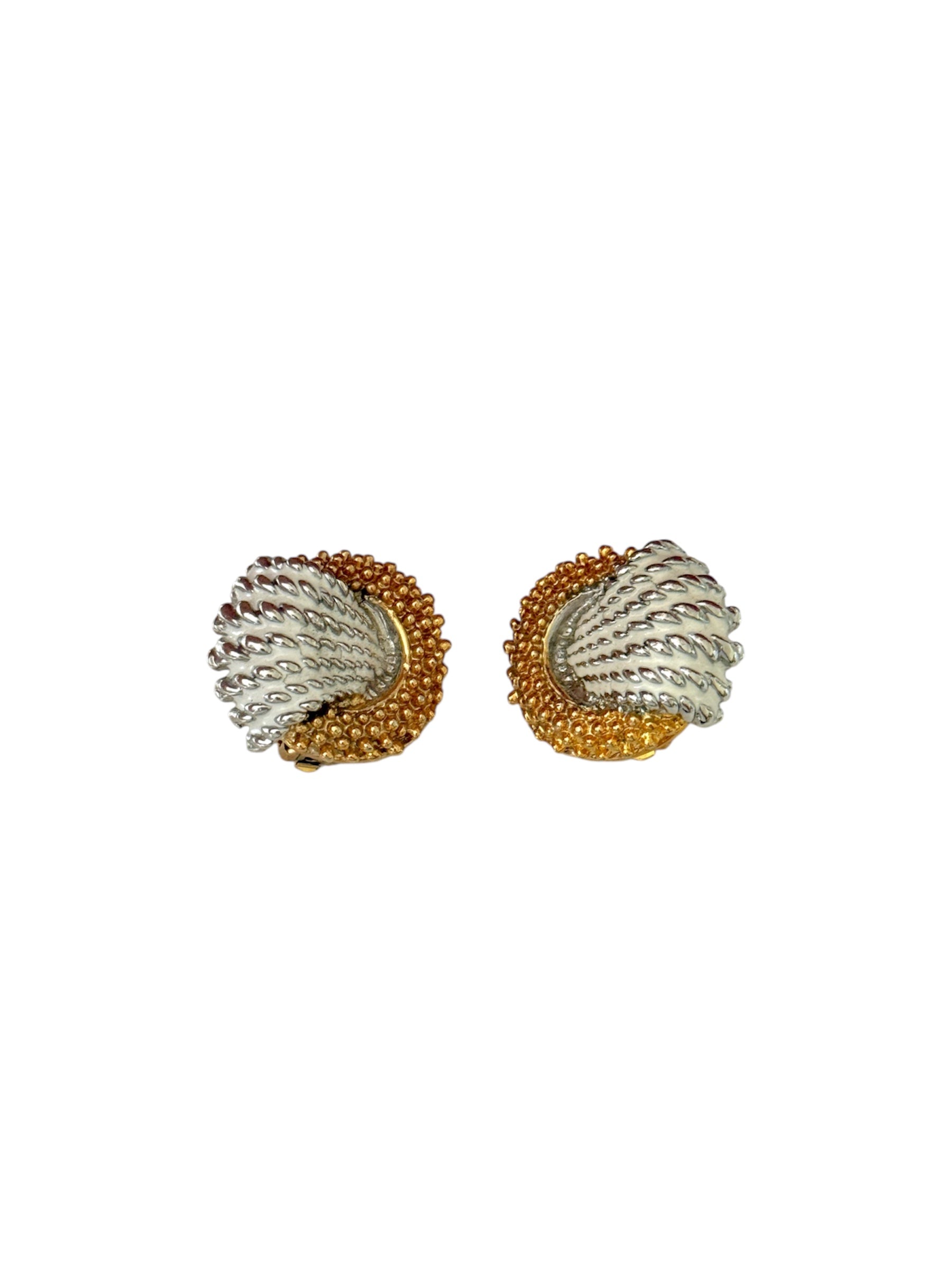 Vintage White & Gold Earrings