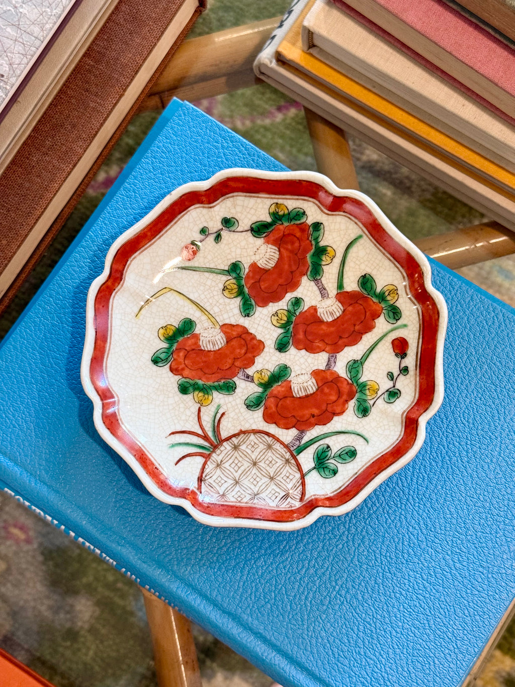 Red Floral Plate