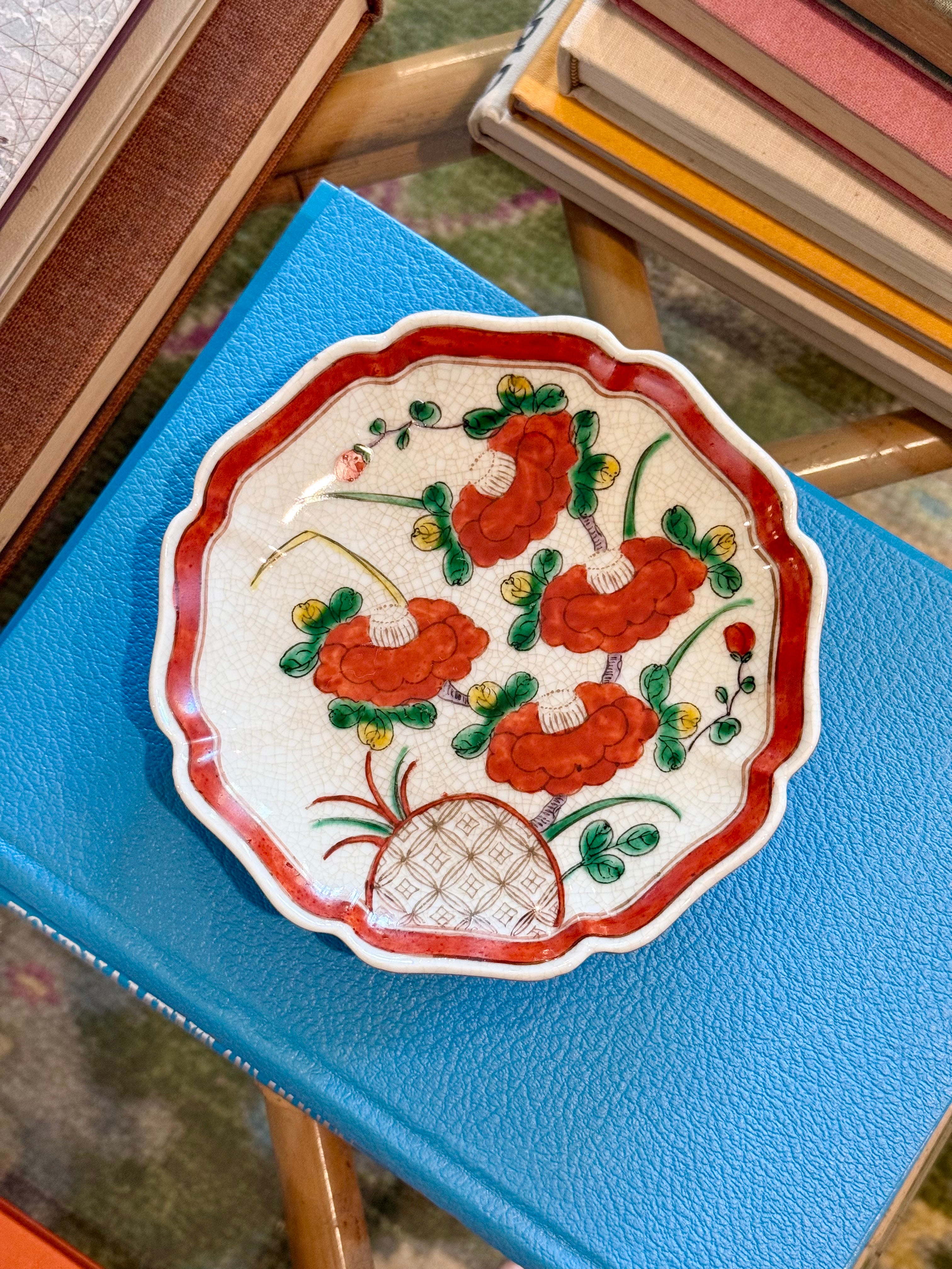 Red Floral Plate