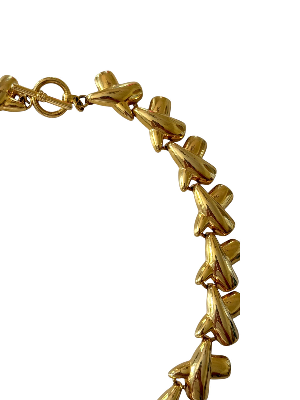 Vintage Gold Criss Cross Necklace