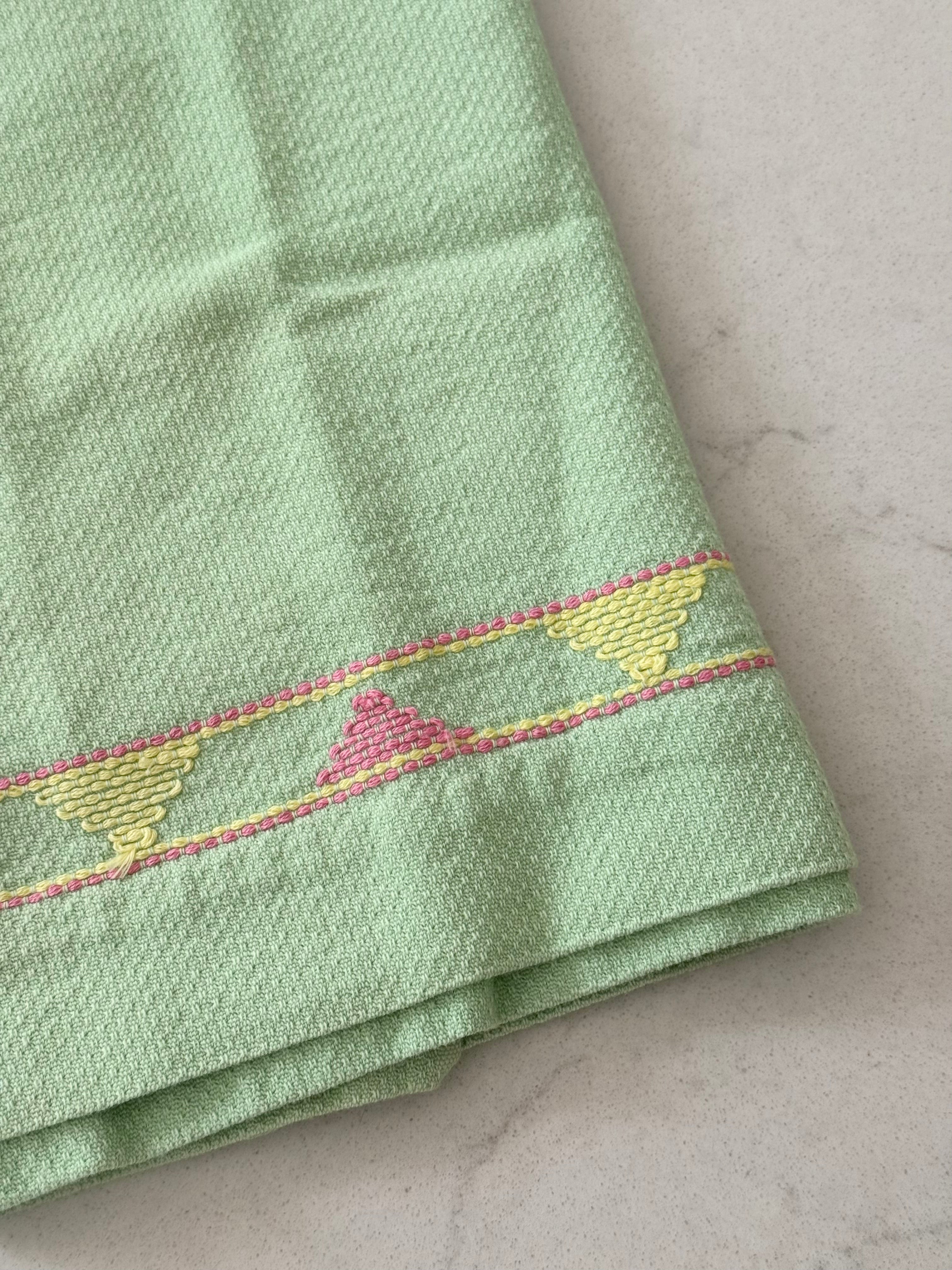 Vintage Green Tea Towel
