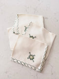 Vintage Embroidered Dinner Napkins - Set of 5