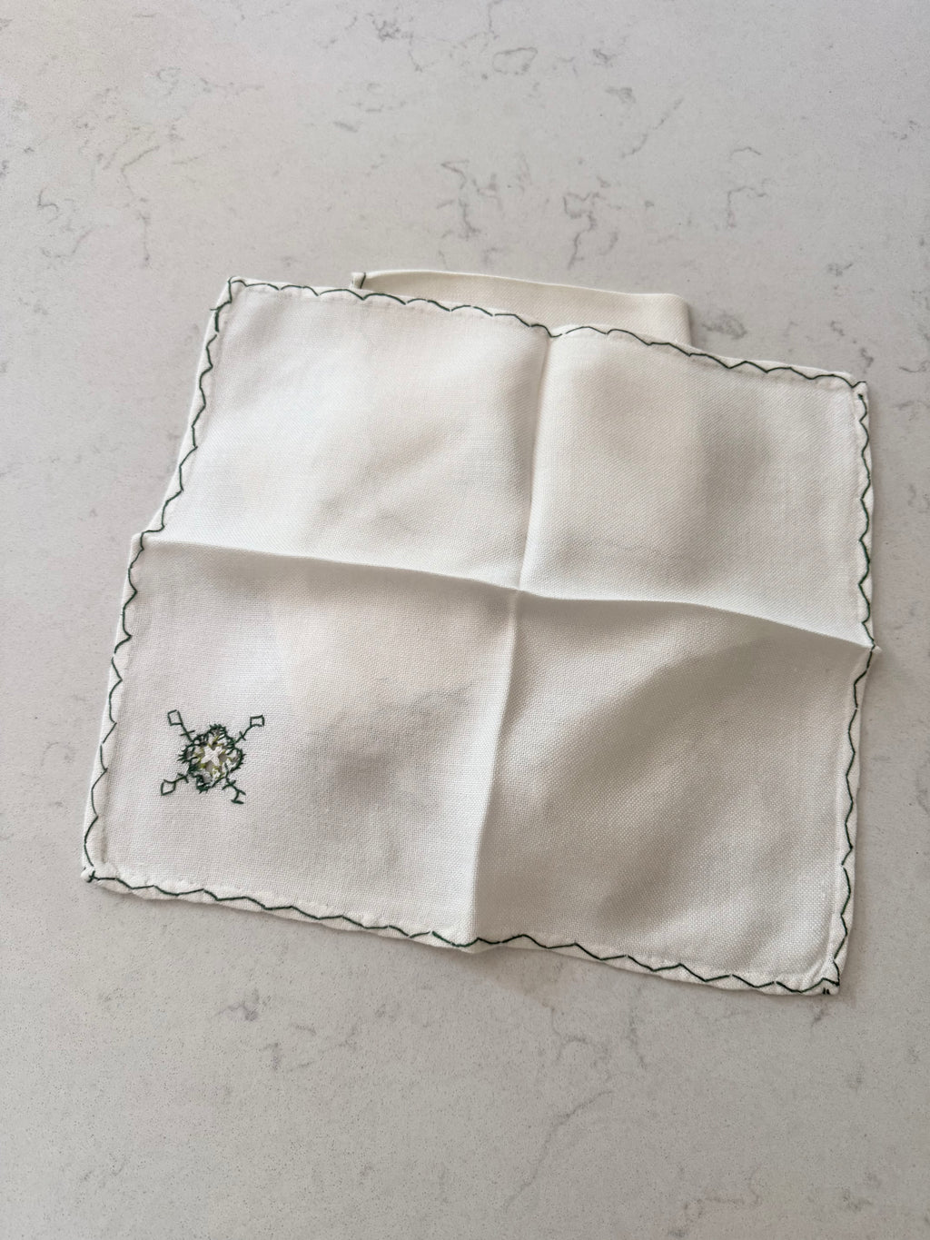 Vintage Embroidered Dinner Napkins - Set of 5