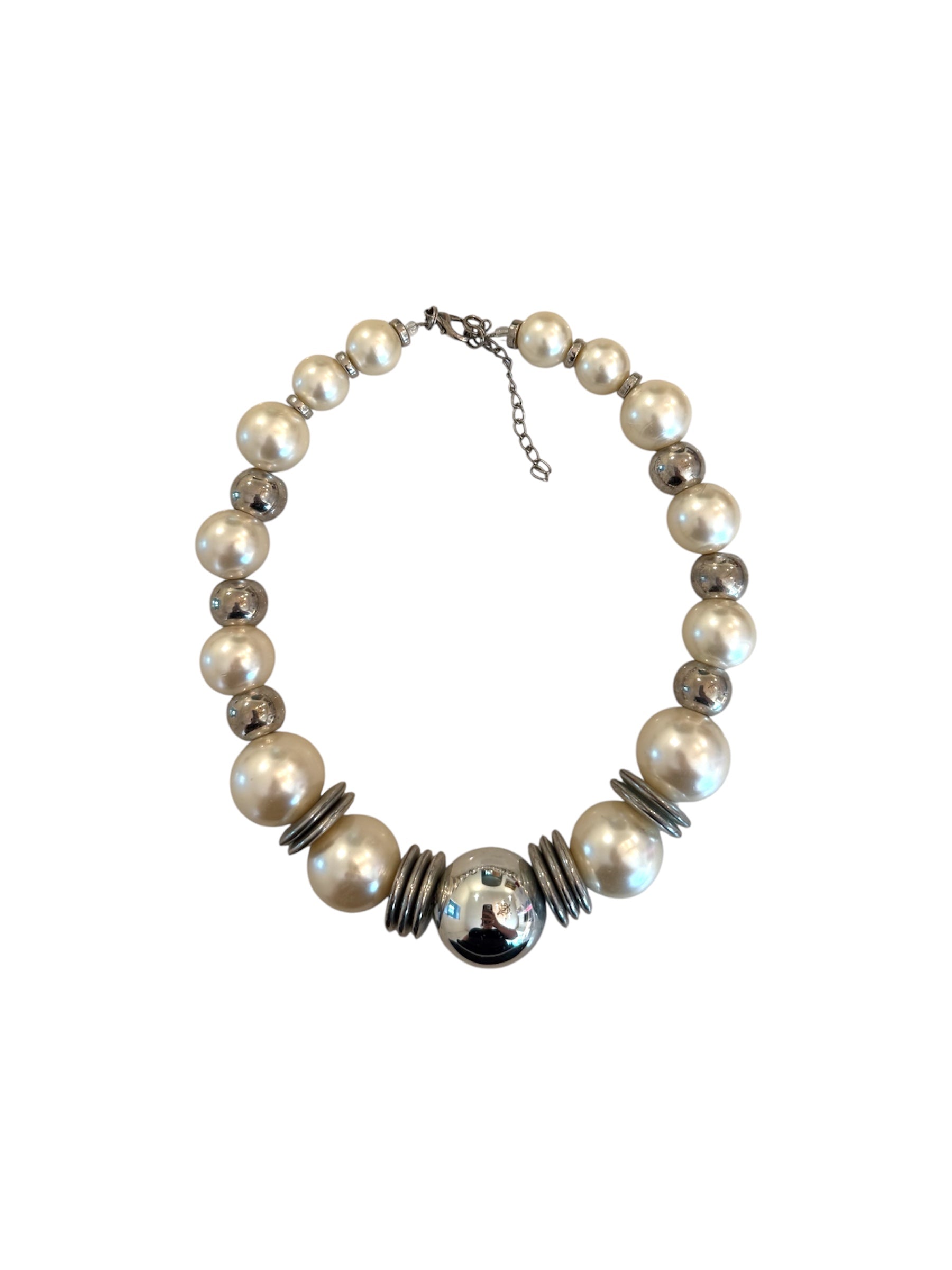 Pearl & Silver Bead Necklace