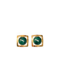 Vintage Green Stone Earrings