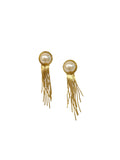 Vintage Pearl & Gold Fringe Earrings