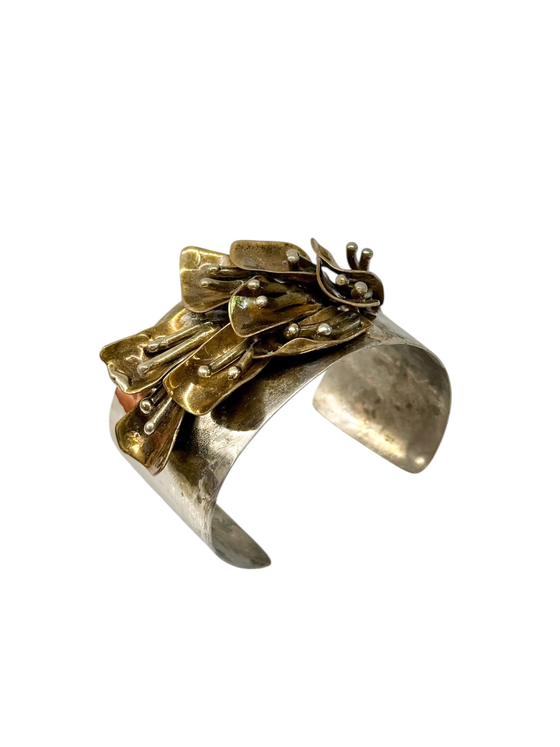 Vintage Two Tone Floral Cuff