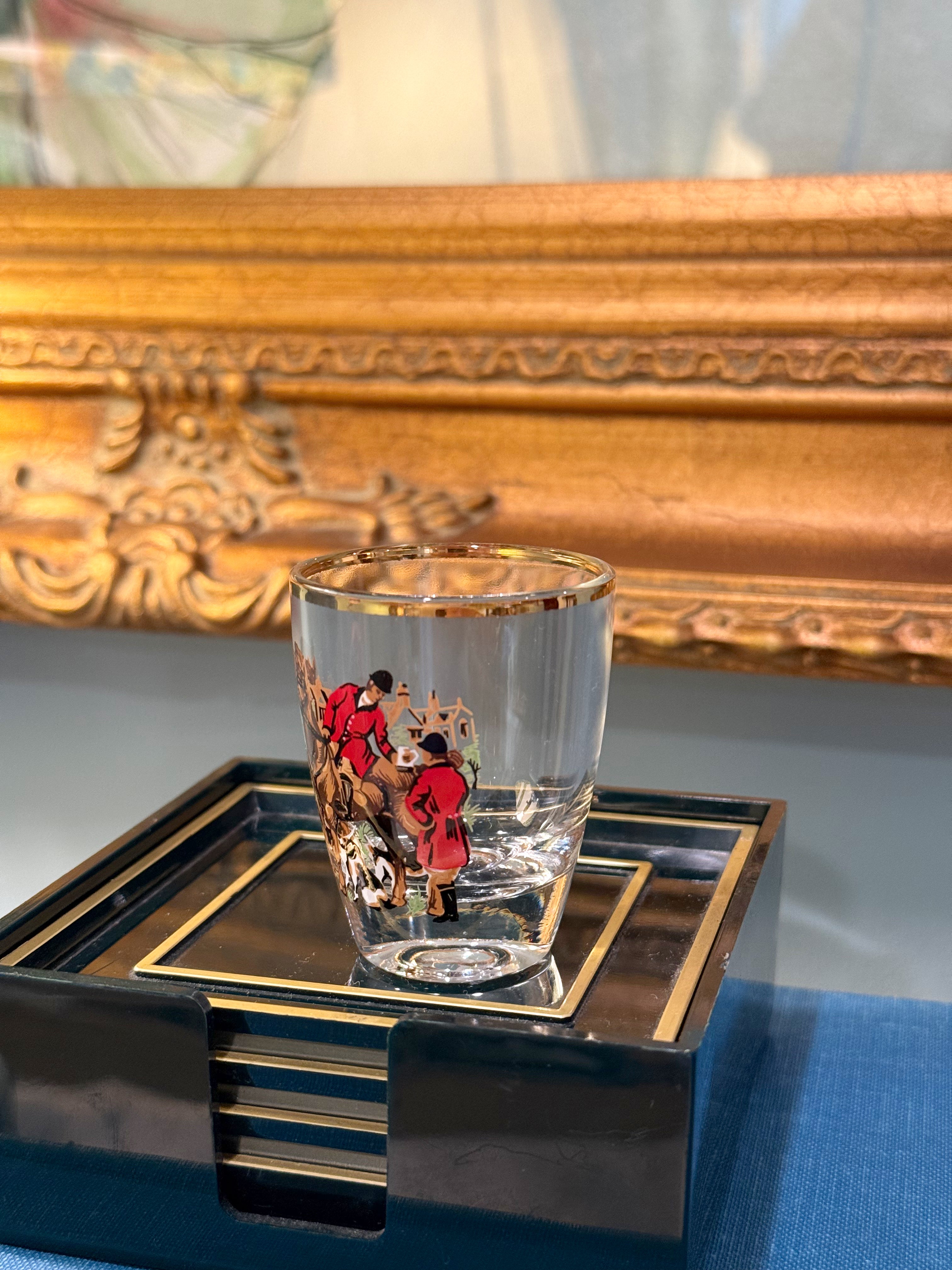 1960s Fox Hunt Shot Glass