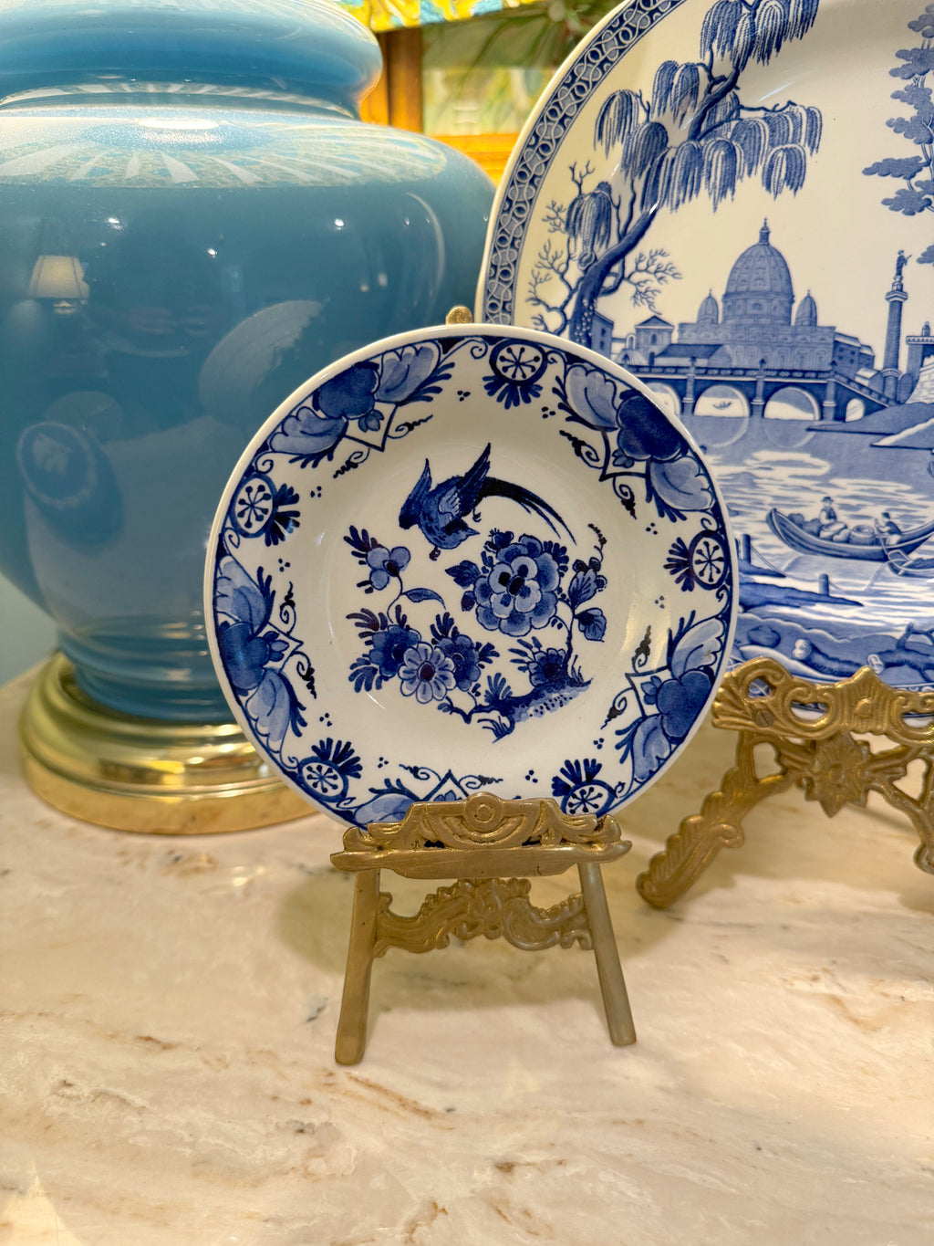 Small Blue Floral Plate