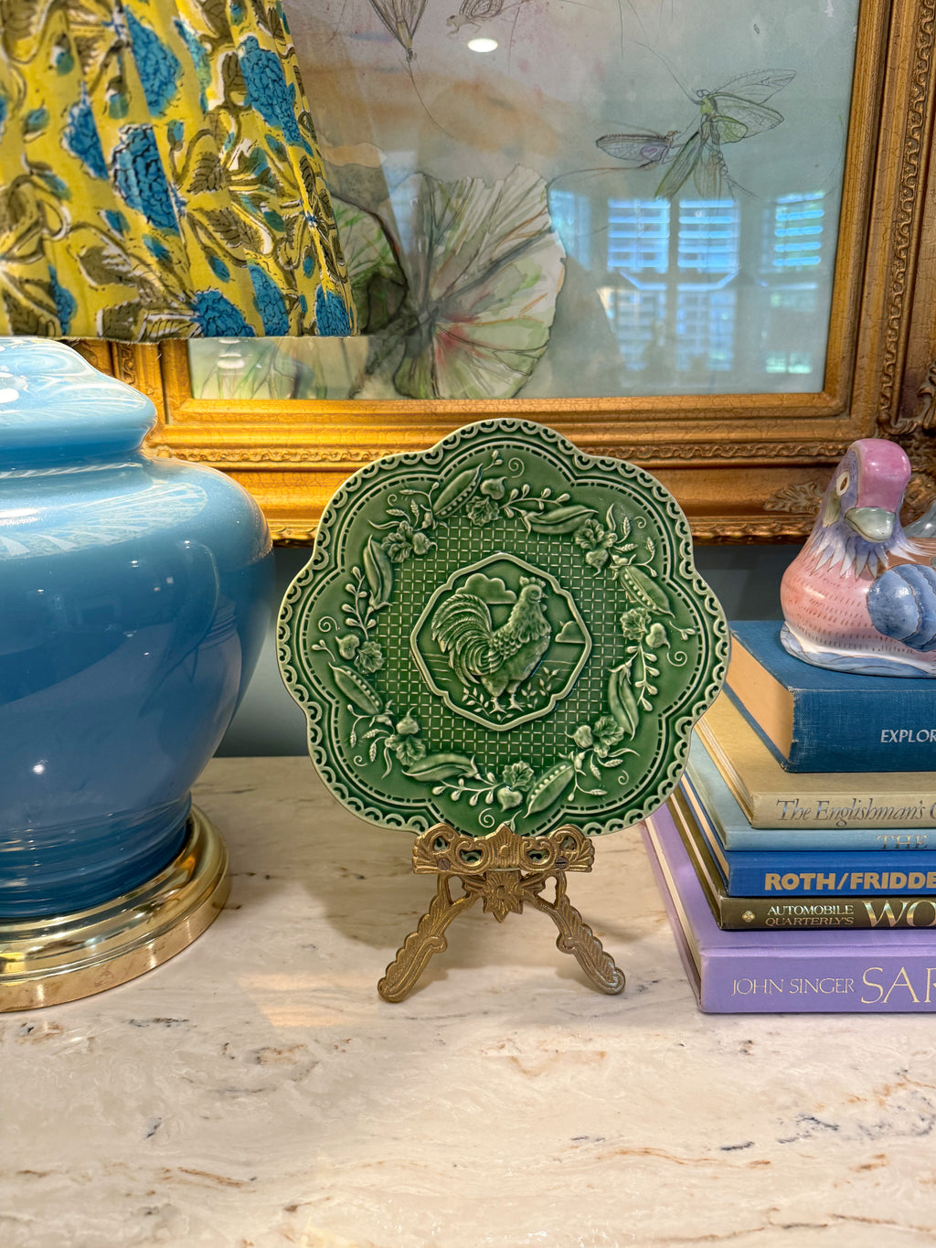 "Le Jardin" Rooster Plate