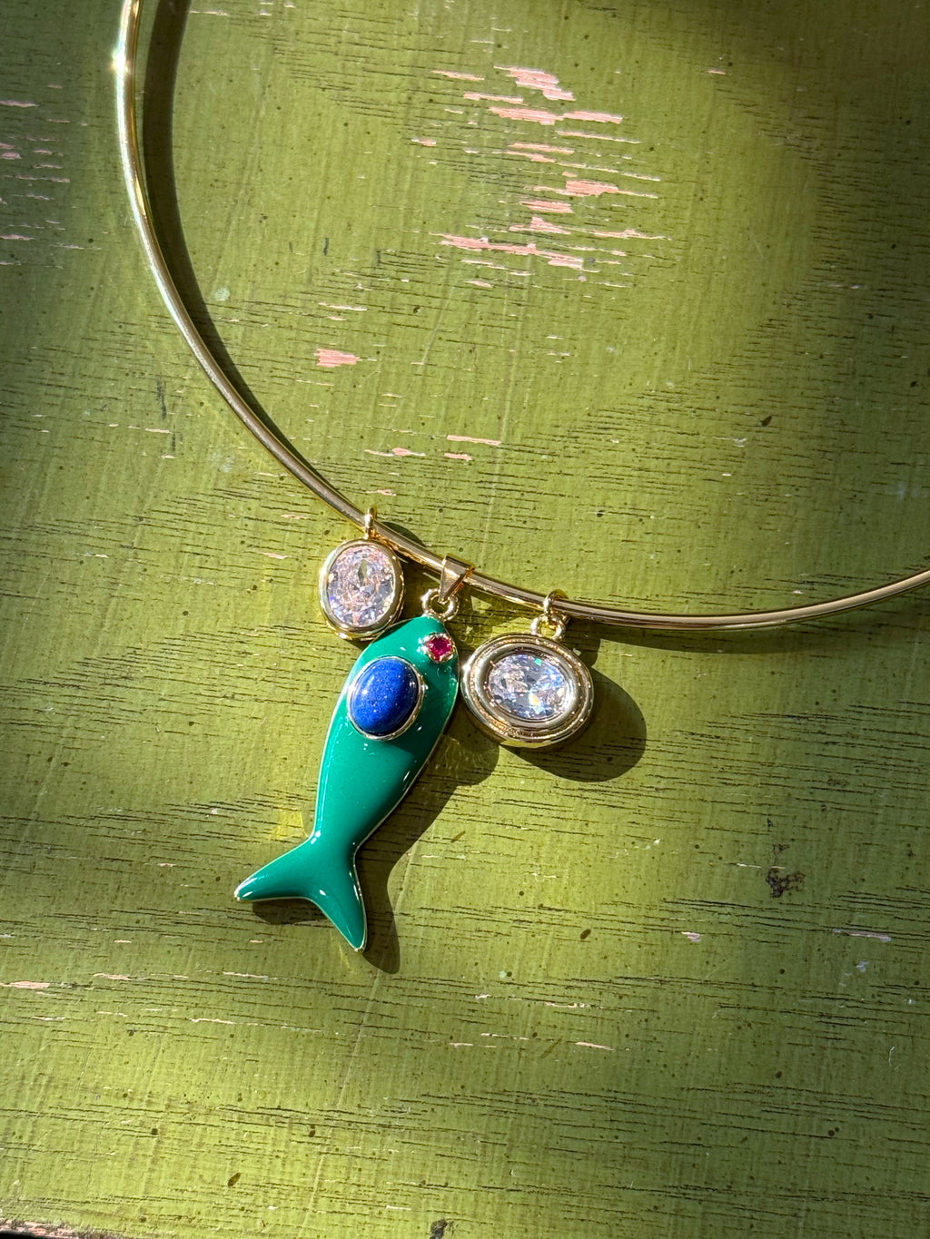 Charm Necklace - Green Fish