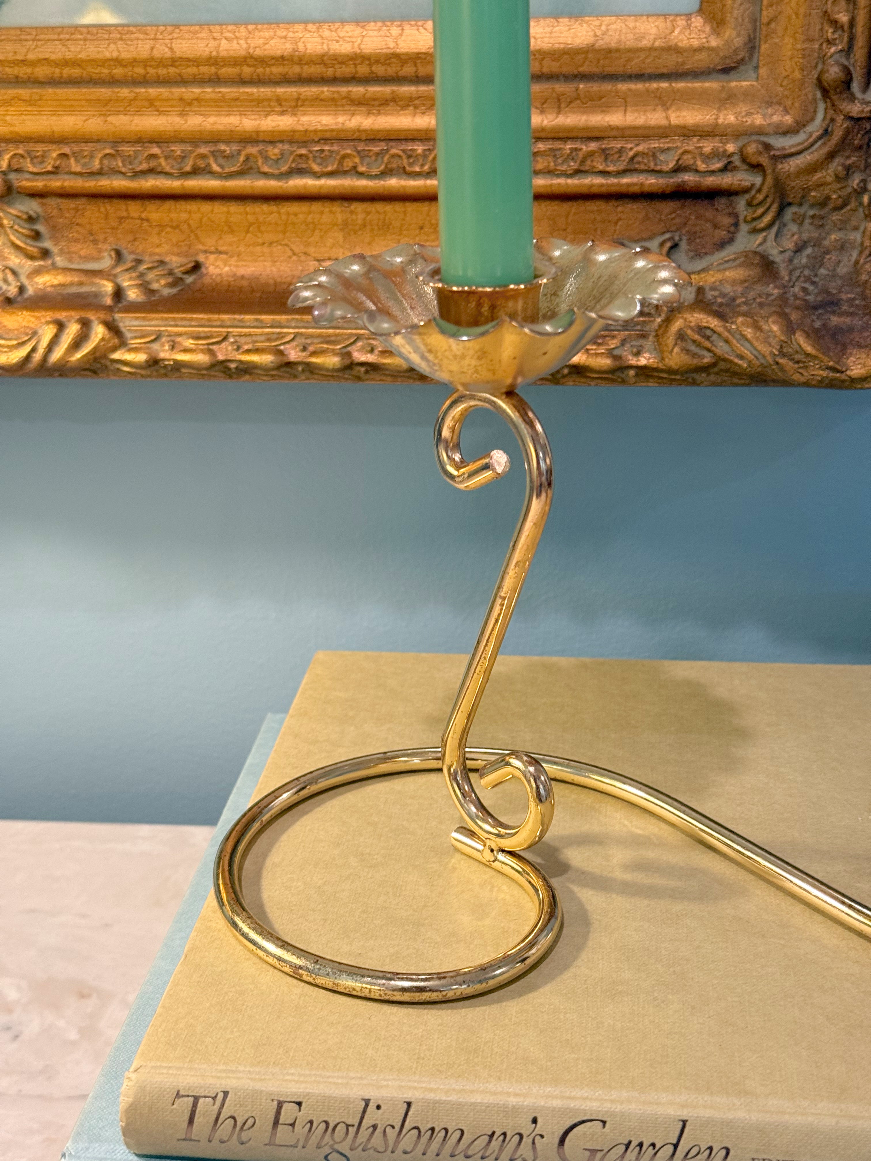 Brass Double Flower Candle Holder