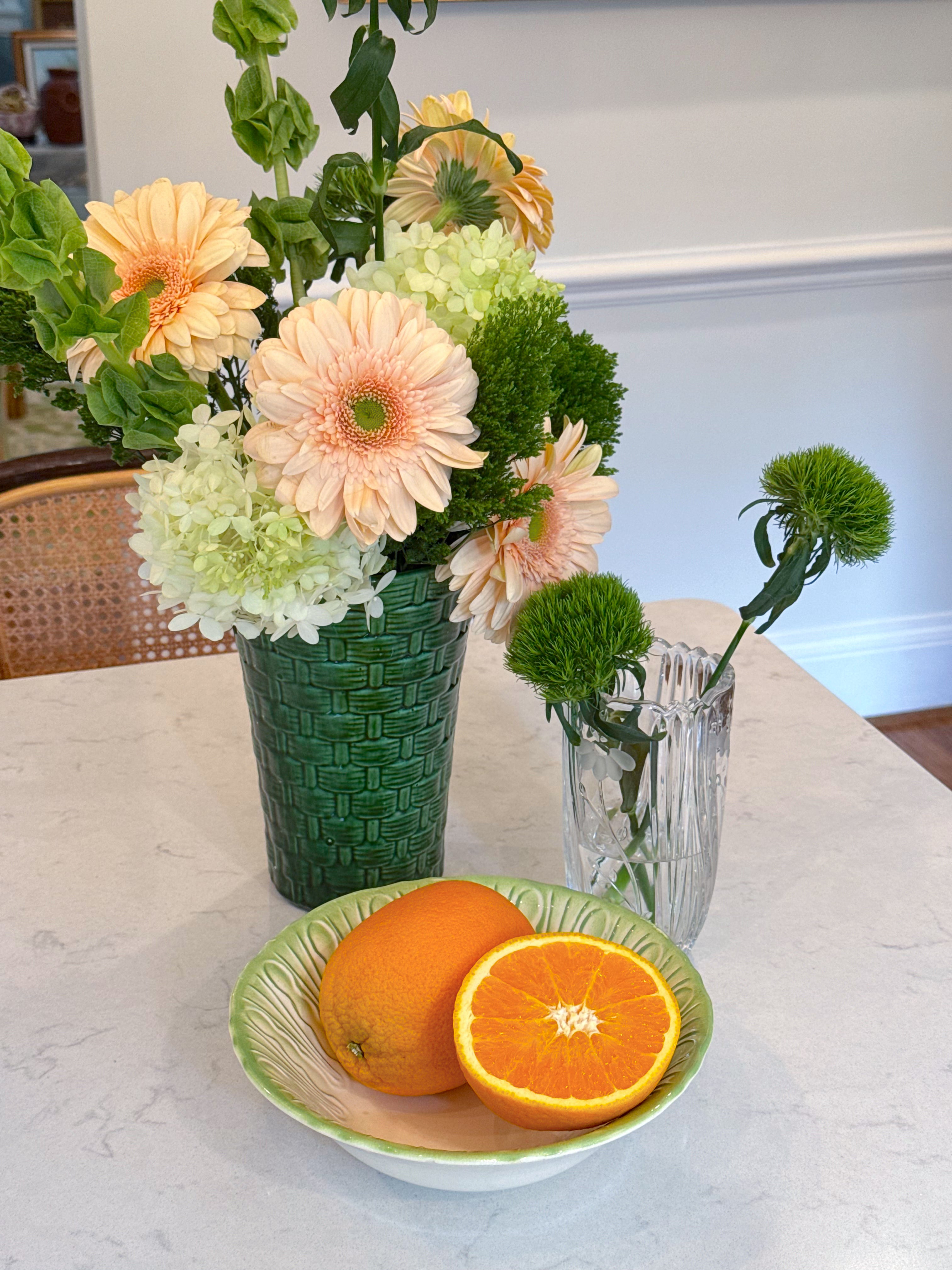 Small Crystal Floral Etched Vase