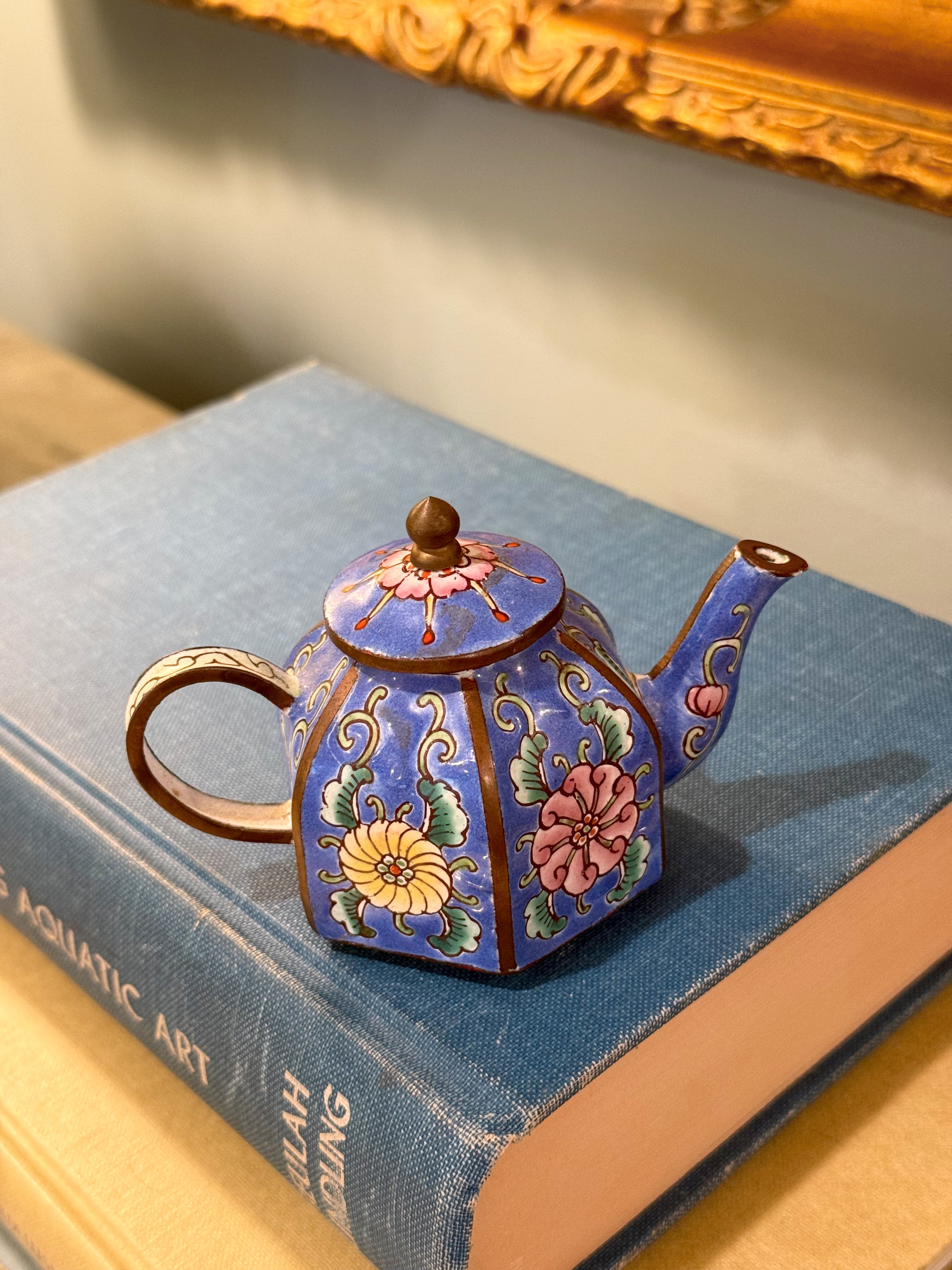 Chinese Enamel Cloisonne Mini Tea Pot
