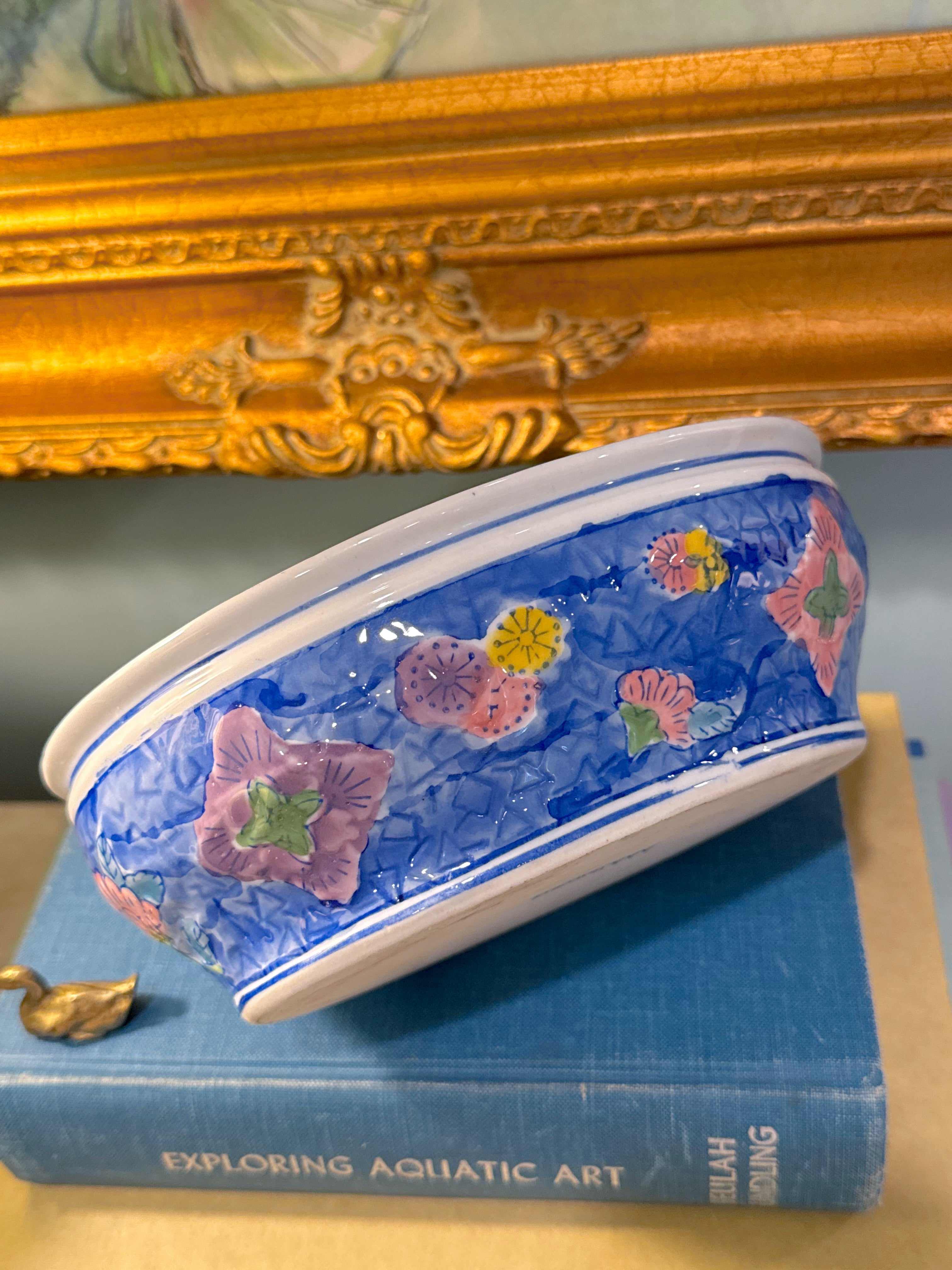 Hand-painted Ceramic Floral Planter
