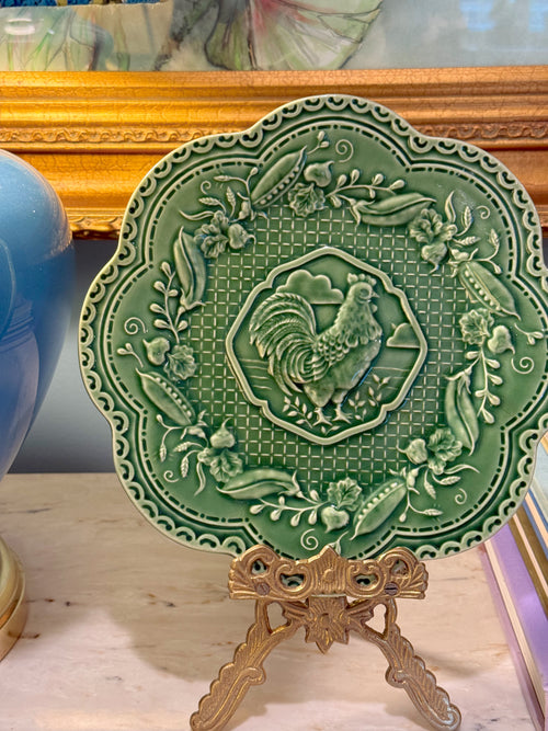 "Le Jardin" Rooster Plate
