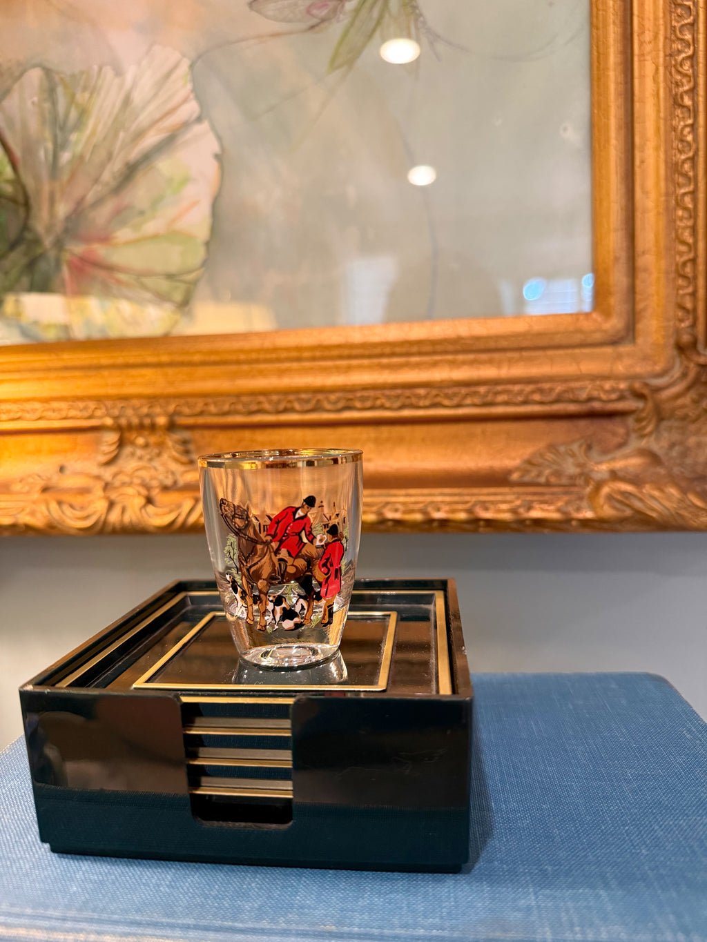 1960s Fox Hunt Shot Glass