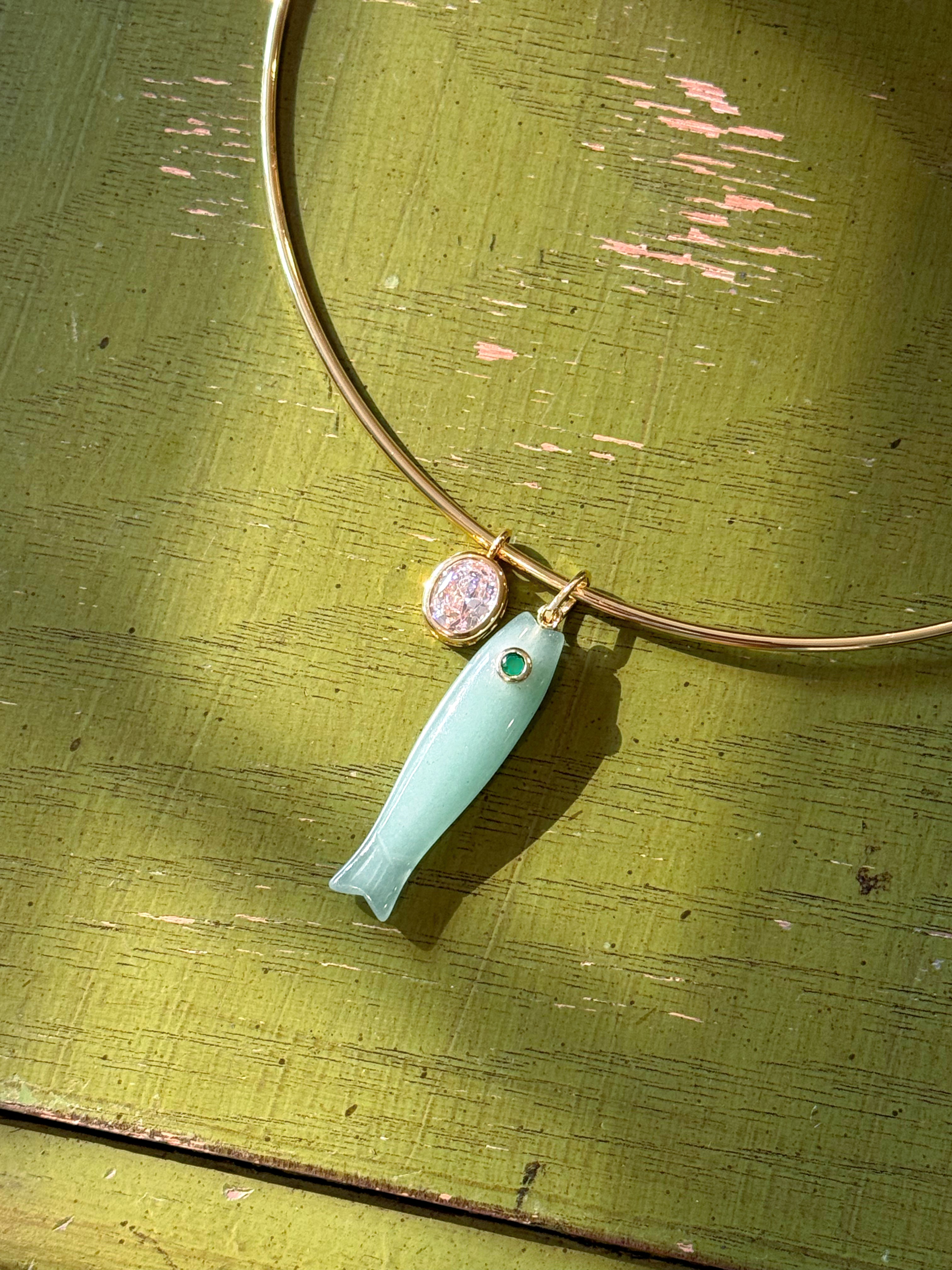 Charm Necklace - Mint Fish