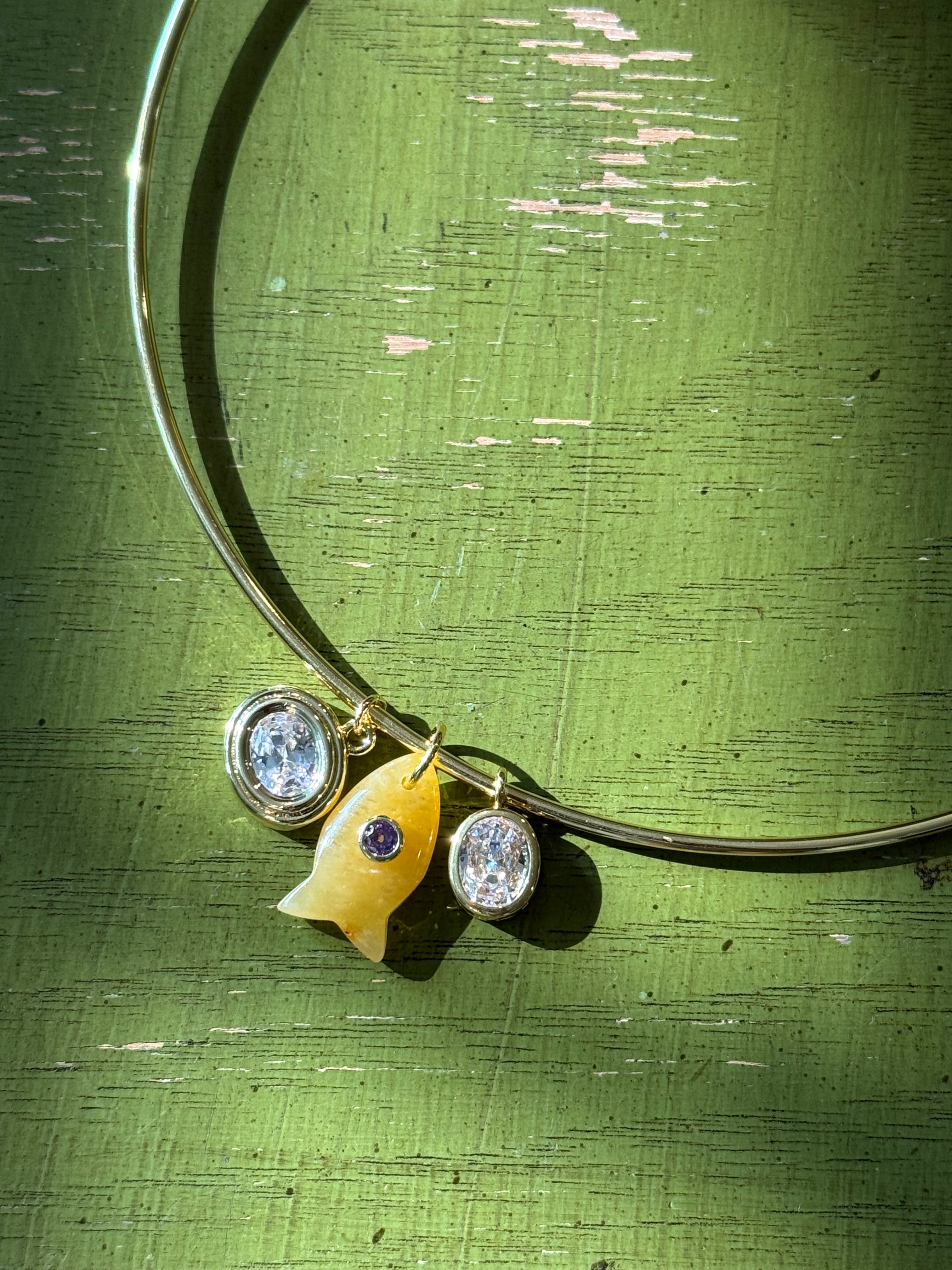 Charm Necklace - Yellow Fish