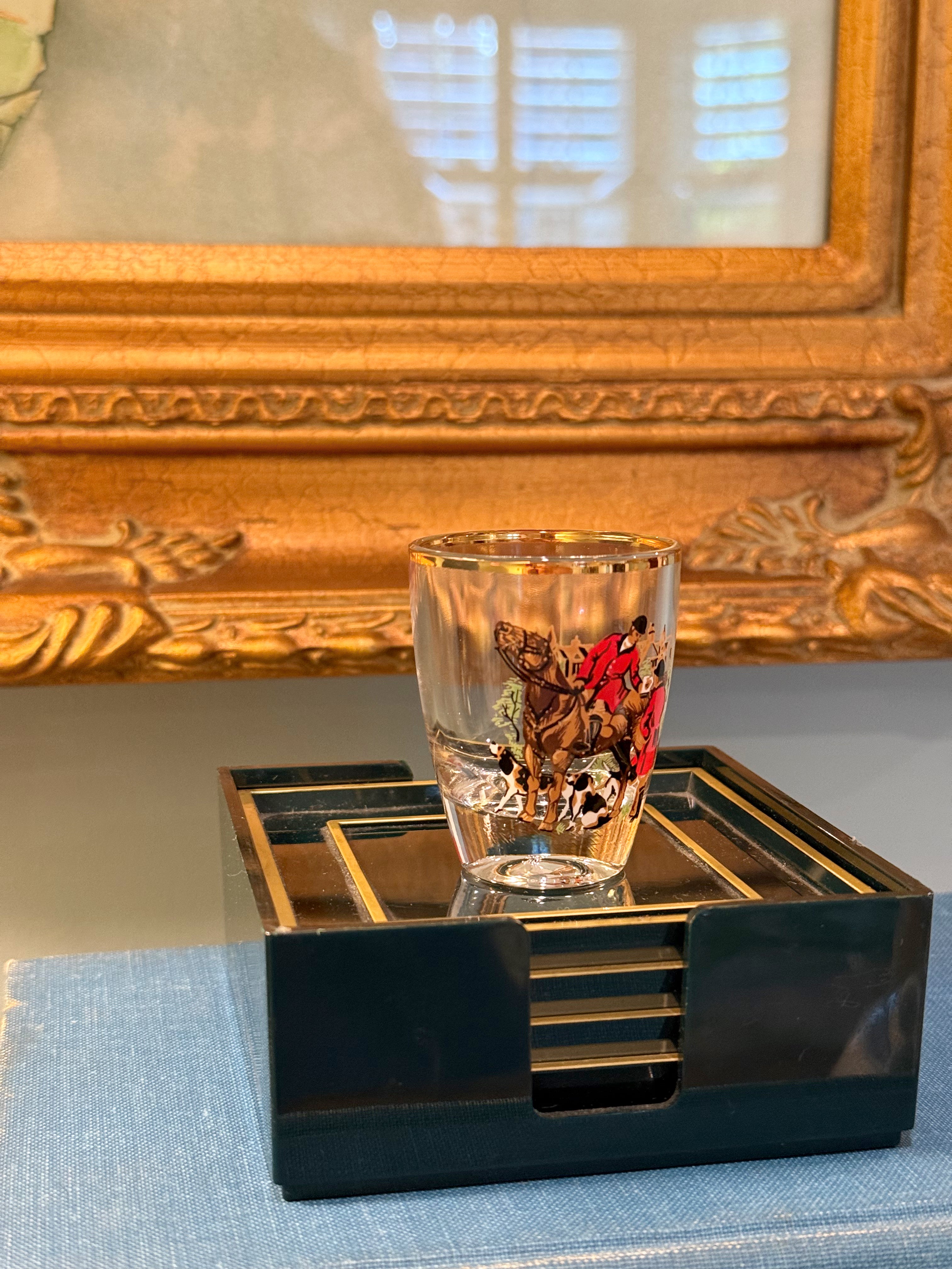1960s Fox Hunt Shot Glass